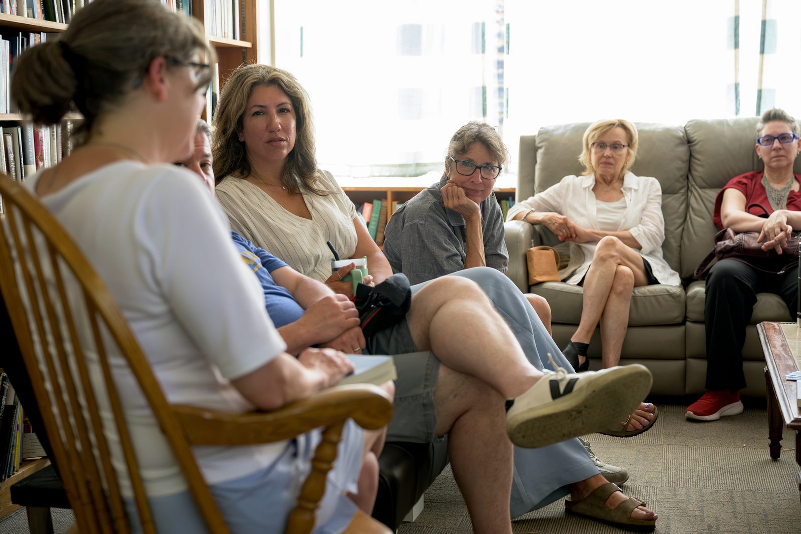 Listeners on couches during a Literary Festival session.