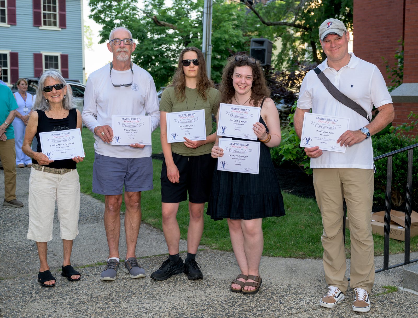 Drawing category honorees, including Best of Show winner Todd Zalewski and double recipient Margot Springer.