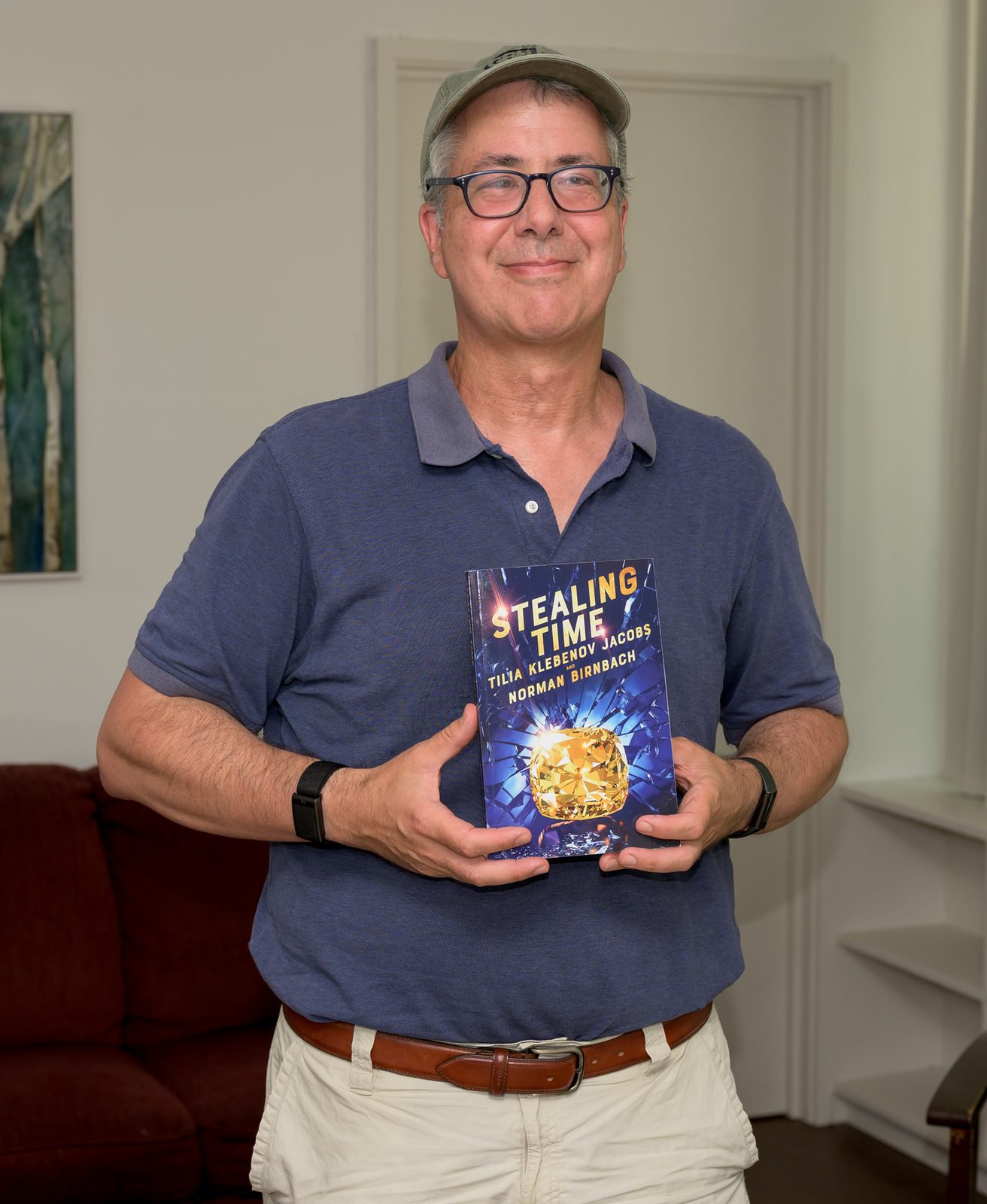 Norman Birnbach displays his novel ‘Stealing Time.’